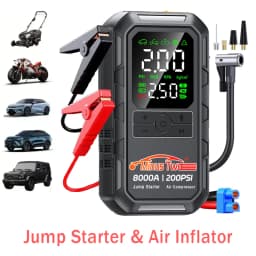 8000A Car Jump Starter with Air Compressor 200PSI Air Pump Auto Battery Booster Portable Power Bank Tire Inflator