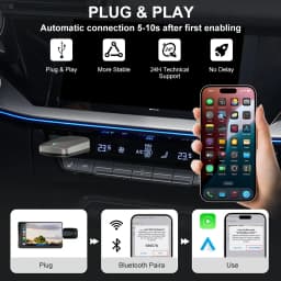 FLIXIVI 2026 2in1 Wireless CarPlay Android Auto Wireless Adapter Plug and Play Fast Connect Universal for Nissan Car Adapter