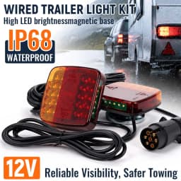 12V Magnetic LED Trailer Light Kit Universal Rear Towing Trailer Tail Light Waterproof EU 7-Pin Trailer Brake Turn Signal Lamps