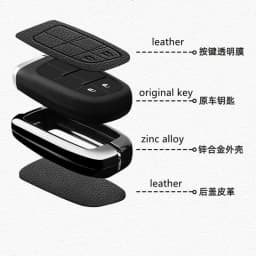 Car Key Case Holder For Jeep WK2 KL BU MP Renegade Grand Cherokee Dodge Ram Charger Challenger Chrysler 300C Journey 5Buttons
