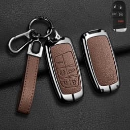 Car Key Case Holder For Jeep WK2 KL BU MP Renegade Grand Cherokee Dodge Ram Charger Challenger Chrysler 300C Journey 5Buttons