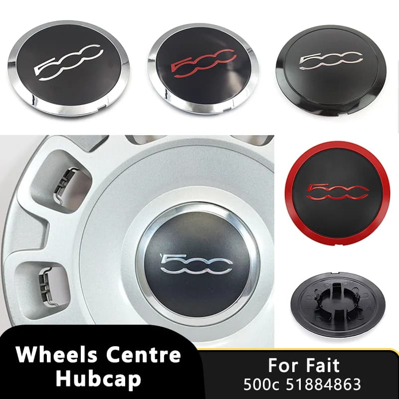 4PCS 133mm Hubcap For Fiat 500 Wheels Centre Hub Caps Set 68078419AC 68078421AC Dust Cover Wheel Hub Cap Replacement 51884863