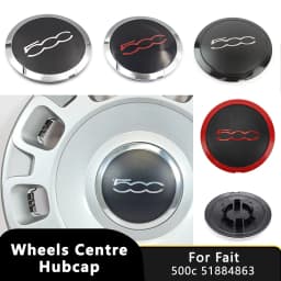 4PCS 133mm Hubcap For Fiat 500 Wheels Centre Hub Caps Set 68078419AC 68078421AC Dust Cover Wheel Hub Cap Replacement 51884863