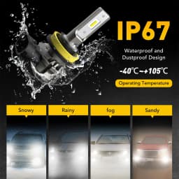 2Pcs AUXITO Fog LED H8 H9 H11 H10 H16JP 5202 880 H27W/1 White/Yellow Amber Canbus Fog Lights DRL 48W High Power 12V 2000LM CSP