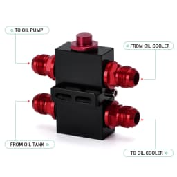 Oil Cooler Thermostat Sandwich Plate Filter Engine Transmission Oil Cooling Adapter 10AN Inline Fluid Control Bypass