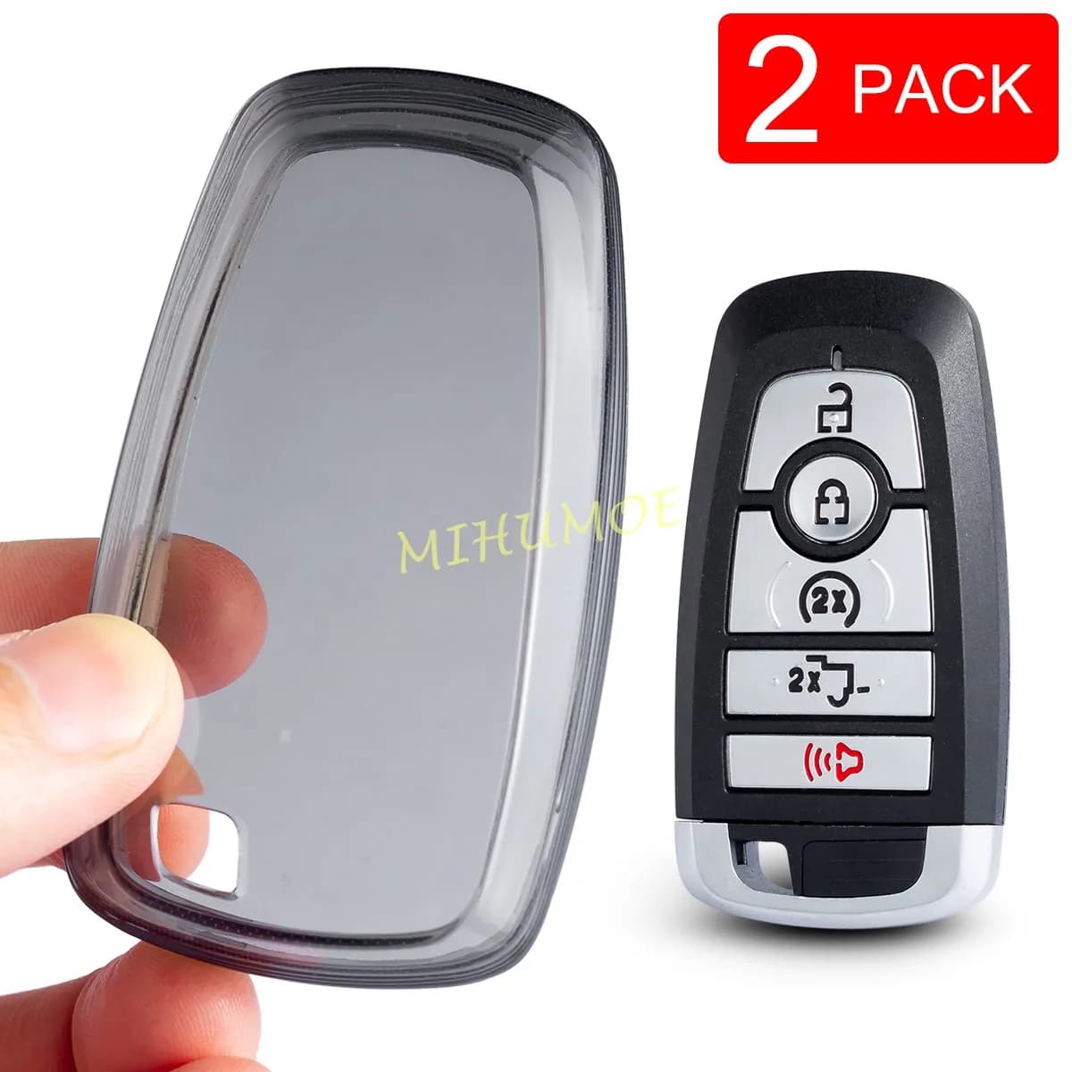Car Key Fob Case Transparent Cover Remote Shell For 2021-2026 Ford Ranger Maverick Mustang Everest F150 Escape Bronco Explorer