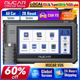 Lifetime Free Update MUCAR VO6 OBD2 Scanner All Systems Diagnostic 28 Reset Auto VIN EPB/BMS/SAS/ABS Sevice for All Cars