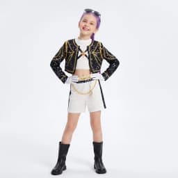 New Girls 3 PCS Set Halloween Cosplay Top Jacket Skirt Shorts Dance Role Play Singer Show Outfit Stage Performance Costume
