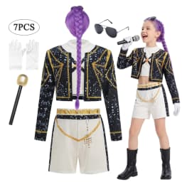 New Girls 3 PCS Set Halloween Cosplay Top Jacket Skirt Shorts Dance Role Play Singer Show Outfit Stage Performance Costume