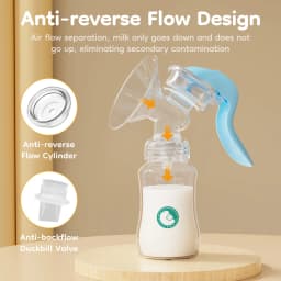 Manual Breast Pump Food Grade Silicone BPA-Free Portable Breastfeeding Milk Extractor With Soft Cushion&Gentle Suction MB7