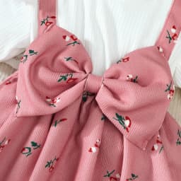 2Pcs/Set Baby Girl Dress Small Floral Large Bow Summer, Dress+Headband Set Suitable for 0-24 Months Baby Girls Fashionable Dress