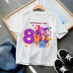 Birthday Girl Number Graphic Tee - Little Star Celebration Top, Dreamy Party Outfit for Girls