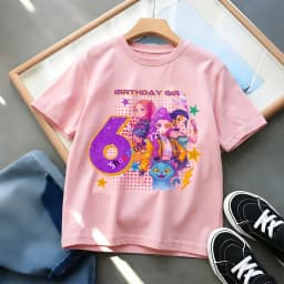 Birthday Girl Number Graphic Tee - Little Star Celebration Top, Dreamy Party Outfit for Girls