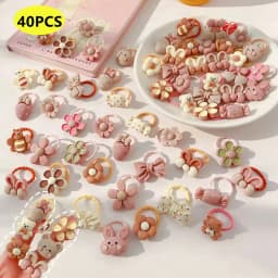 50PCS to 10PCS Lot Cute Cartoon Rabbit Hair Band Girls Elastic Hair bands Headwear Kids Hair Accessories Hairwear Mixed Style