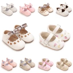 0-1Year Baby Shoes Infant Pre-Walker Shoes Girls Princess Bow Shoes Cute Breathable Flower Soft Sole Casual Sports Footwear