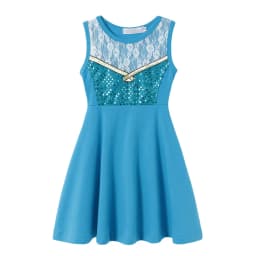 Children's Casual Dress for Girls Mermaid Rapunzel Dress One-Shoulder Sling Short Sleeve Princess Costume Summer Casual Vest
