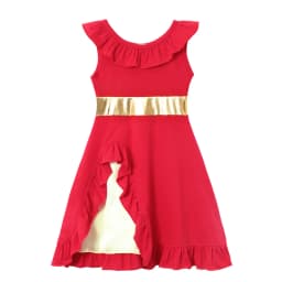 Children's Casual Dress for Girls Mermaid Rapunzel Dress One-Shoulder Sling Short Sleeve Princess Costume Summer Casual Vest