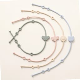 6pcs Baby Silicone Toys Straps ,Cartoon Animal Shape Anti-Lost Adjustable Pacifier Chain For For Strollers, High Chairs