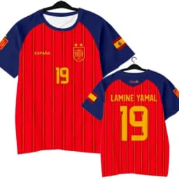 2026 Spain Team Player Style Yamal Football Jersey,#2 #3 #11 #15 #17 #22 #24 Quick‑Dry Short Sleeve T‑Shirt Kids Family Fan Kid