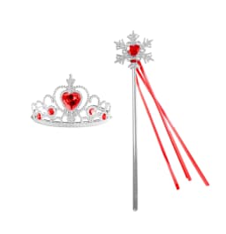 Girls Princess Crown Magic Wand Accessories Party Cosplay Elsa Anna Rhinestone Headband Hair Bands For Kids Hairbands Gifts Toys