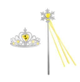 Girls Princess Crown Magic Wand Accessories Party Cosplay Elsa Anna Rhinestone Headband Hair Bands For Kids Hairbands Gifts Toys
