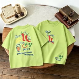 Double Side Print T-shirt For Kids Clothing Summer Simple Fashion Girl Boy Short Sleeve Tops Tees Children's Wear Casual Tshirts