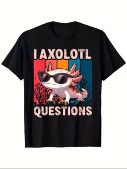 I AXOLOTL QUESTIONGS Children Boy Girl T shirt 2026 New Summer Short Sleeve T-Shirt Cute Style kidS casual SPORTS Tops