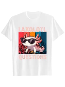 I AXOLOTL QUESTIONGS Children Boy Girl T shirt 2026 New Summer Short Sleeve T-Shirt Cute Style kidS casual SPORTS Tops