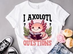 I AXOLOTL QUESTIONGS Children Boy Girl T shirt 2026 New Summer Short Sleeve T-Shirt Cute Style kidS casual SPORTS Tops