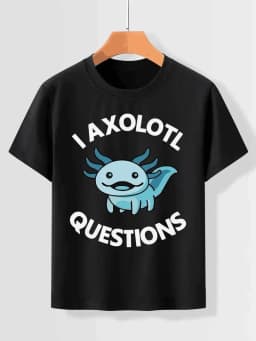 I AXOLOTL QUESTIONGS Children Boy Girl T shirt 2026 New Summer Short Sleeve T-Shirt Cute Style kidS casual SPORTS Tops