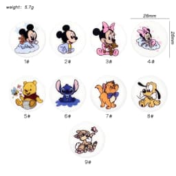 2pcs/set New Silicone Cartoon Printed Pattern Clip DIY Nipple Chain Bead Jewelry Accessories