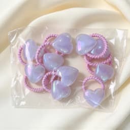 10/20/30PCS Children Girls Pearl Hair Ties Heart Star Shaped Elastic Stretchy Hair Bands for Toddler Kids Girls Ponytail Holder