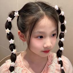 10/20/30PCS Children Girls Pearl Hair Ties Heart Star Shaped Elastic Stretchy Hair Bands for Toddler Kids Girls Ponytail Holder