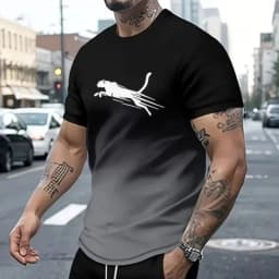 Animal Leopard 3d Print Sports Quick Dry Breathable Men T Shirt Street Casual Fashion Loose Fitness Running Short Sleeve Summer