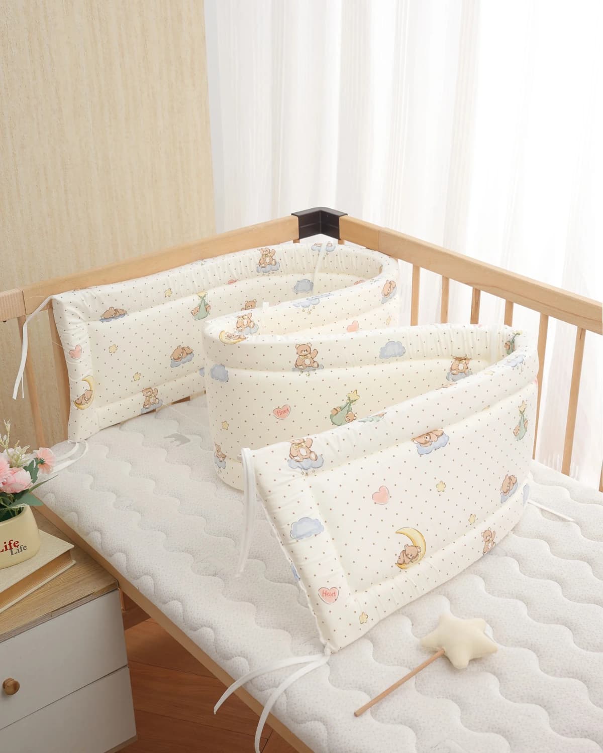 1-piece Crib Around Newborns Around Cushion Protector Pillow Baby Bed Bumper For Newborns Soft Cotton Thicken Bumper