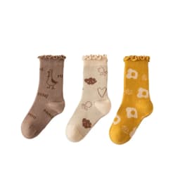 Vintage Checkered Striped Kids Crew Socks,Soft Cotton Breathable,Retro Geometric Socks for Boys Girls,Daily School Casual Socks