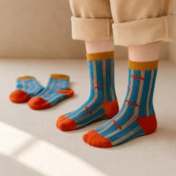 Vintage Checkered Striped Kids Crew Socks,Soft Cotton Breathable,Retro Geometric Socks for Boys Girls,Daily School Casual Socks