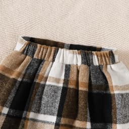 3Pcs Children Girl Set Splicing Fake Two Piece Top+Checkered Skirt+Mini Bag Set Suitable Girls 4-7 Year Autumn College Style Set