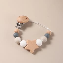Star Pacifier Chain Beaded Pacifier Clip Anti-Lost Soother Holder for Babies Infants & Toddlers