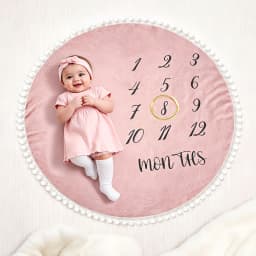 Ylsteed Flannel Month Milestone Blanket Baby First Year Calendar Monthly Growth Chart Shower Gift Newborn Photography Backdrop