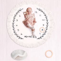 Ylsteed Flannel Month Milestone Blanket Baby First Year Calendar Monthly Growth Chart Shower Gift Newborn Photography Backdrop