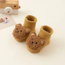 Cute Cartoon Bear Baby Socks for Boy Girl Winter Soft Cotton Anti Slip Soled Newborn Toddler Sock Kids Thicken Socken Warm Socks