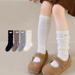 Kids Long Socks For Girls Spring Autumn New Cotton Children's Calf Socks Retro Solid Knee High Baby Child Girl Socks 1-12Years