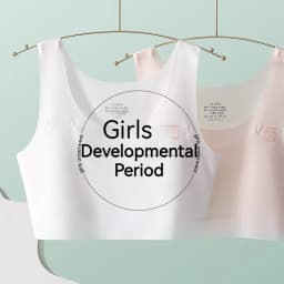 2026 Bra For Teenager Girls New Student Girl Development Period Bra No Steel Ring Girl Sports Tube Top Solid Color Training Bra