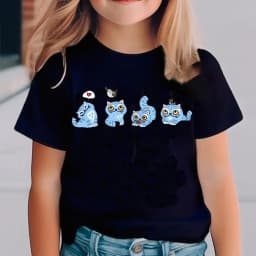 Kids Cartoon Character Print T Shirt Girls HUNTRX Star Graphic Short Sleeve Tees Children Casual Cotton Summer Daily Wear Outfit