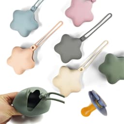 Silicone Pacifier Holder with Snap Hook - Leak-Proof Case for Stroller & Diaper Bag, Multi-Use Pouch for Keys, Coins, Earphones