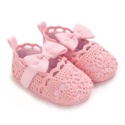 0-18M Baby Shoes Infant Pre-Walker Shoes, Cute Pink Theme Casual Flat Shoes, Soft Sole Lightweight Comfortable for Girls