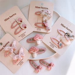 2Pcs/set Kids Kawaii Love Butterfly BB Clips Cute Pink Hair Clips Girls Barrettes Hairpins Headwear Children Hair Accessories
