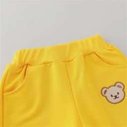 2PCS Children's Set Spring and Autumn Simple Little Bear Head Round Neck Long Sleeve Pants Outdoor Set for Young Children