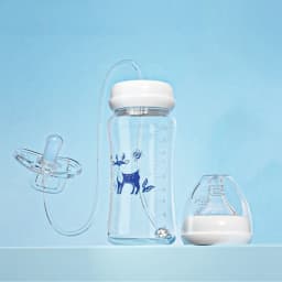 Multi-Size Hands-Free Baby Bottle with Straw, Anti-Choke Design, 150/240/300ml Optional, Night Feeding Hands-Free